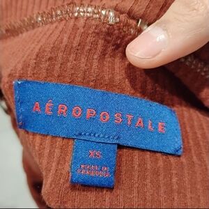 Aeropostale Rust Ribbed Knit Top